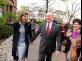 Dr. Barchi walks across the Old Queens Campus with his wife, Francis Harper Barchi